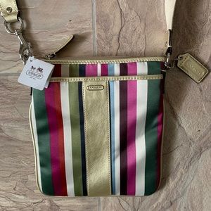 NWT Coach Striped Crossbody Bag